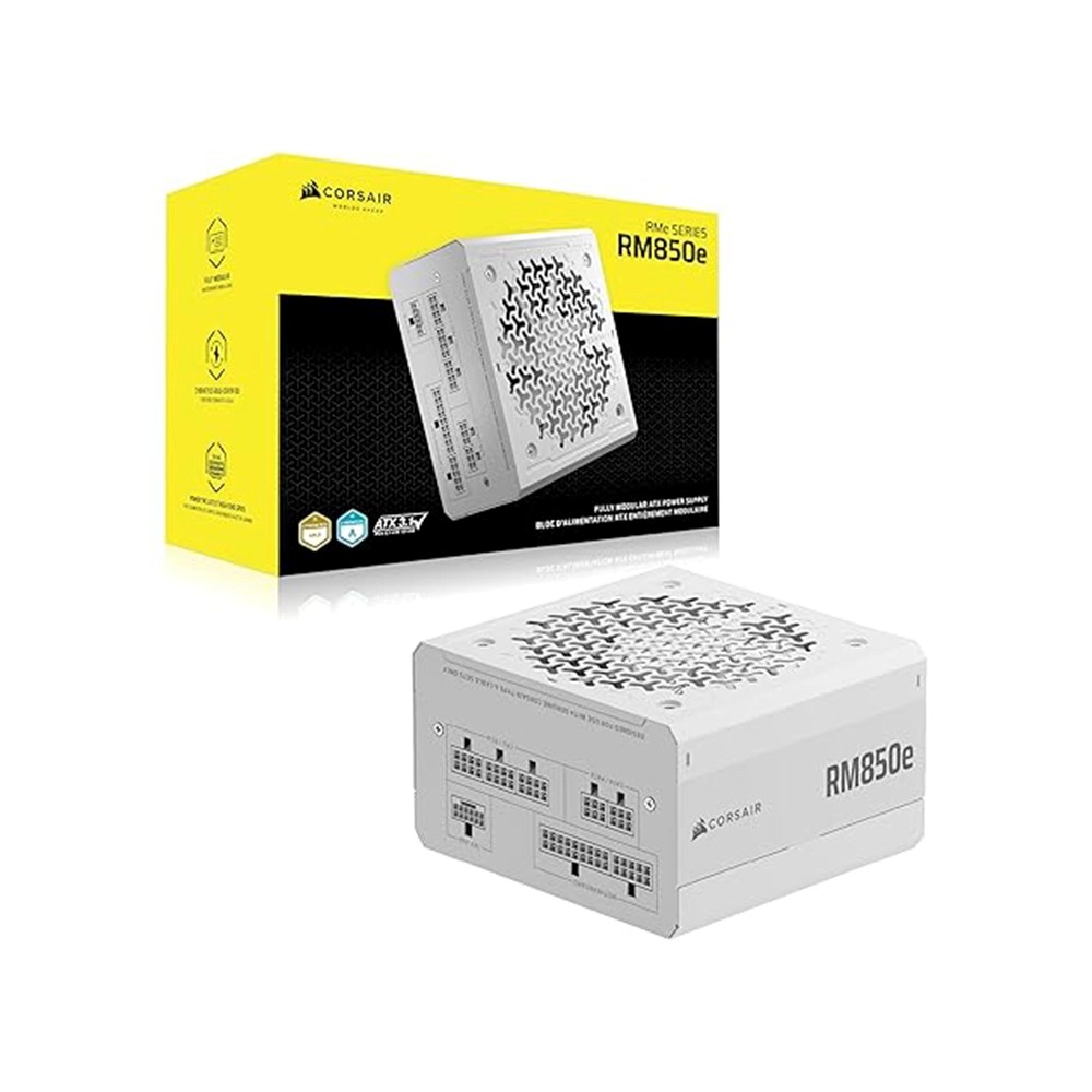 CORSAIR RM850e White 850W 80 PLUS Gold Fully Modular ATX 3.1 PCIe 5.1 Power Supply